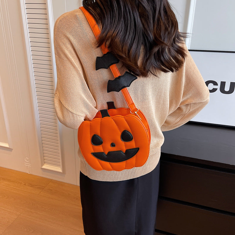 Wholesale pumpkin handbag women' s shoulder crossbody bag